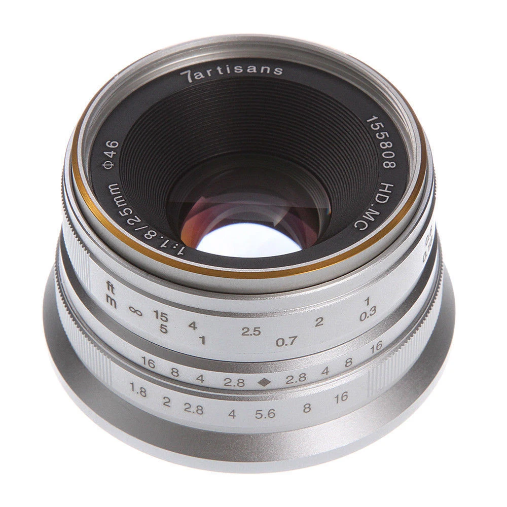 7 ремесленников 25 мм F1.8 объектив с одним фокусом Объективы для E Mount sony Canon EOS-M Mout Micro 4/3 камеры Olympus Panasonic