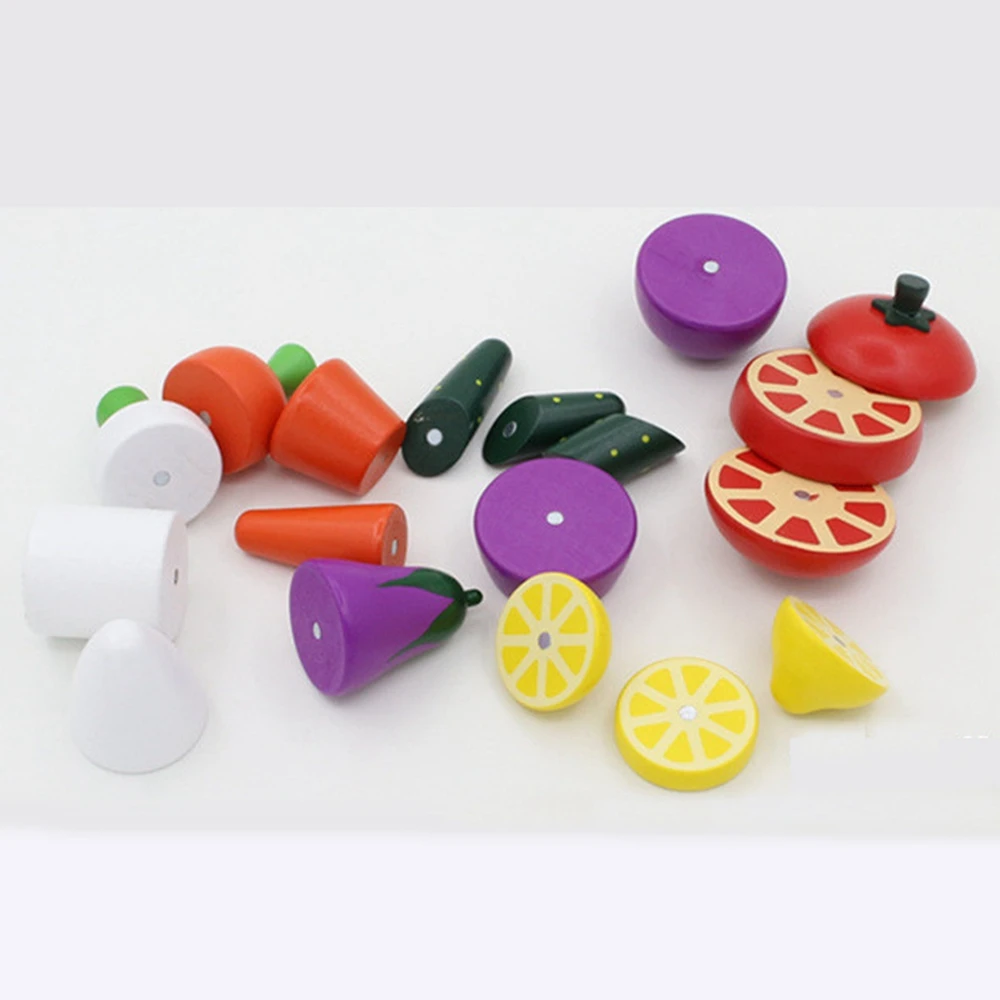 Новинка 1 шт. набор игрушек деревянные кухонные игрушки нарезка фруктов и овощей