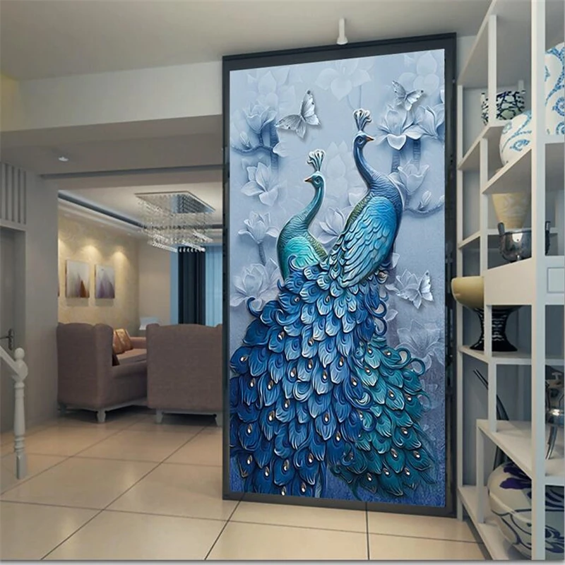 

3D-обои на заказ wellyu, Современные Настенные обои, картина маслом, Бабочка, павлин, корона, украшения, обои