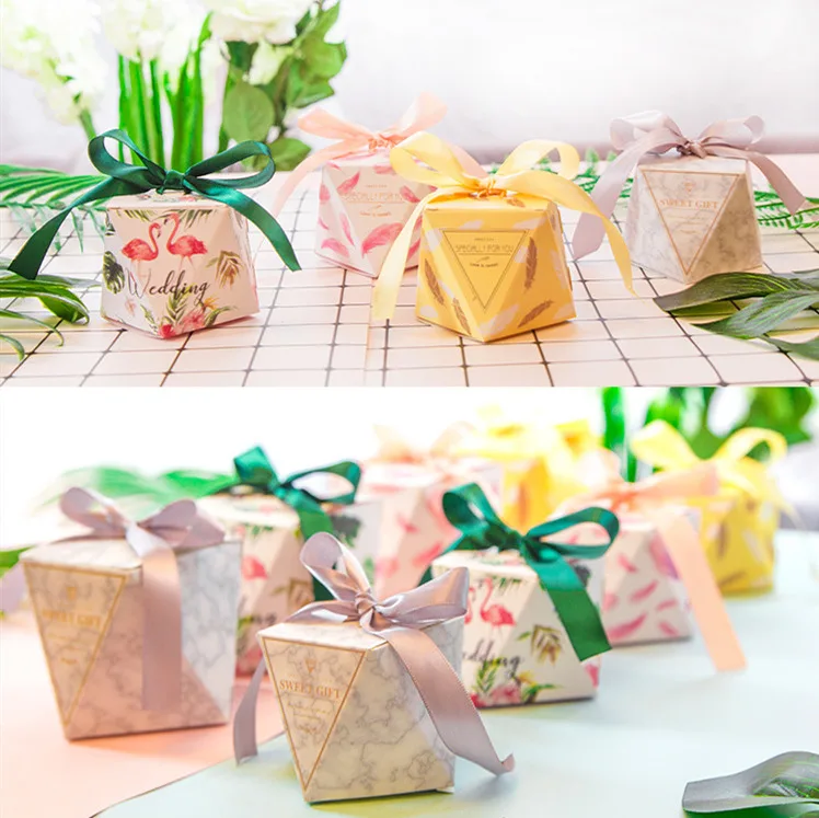 10 шт. бумажные пакеты для конфет с цветочным принтом|Подарочные сумки и упаковка|