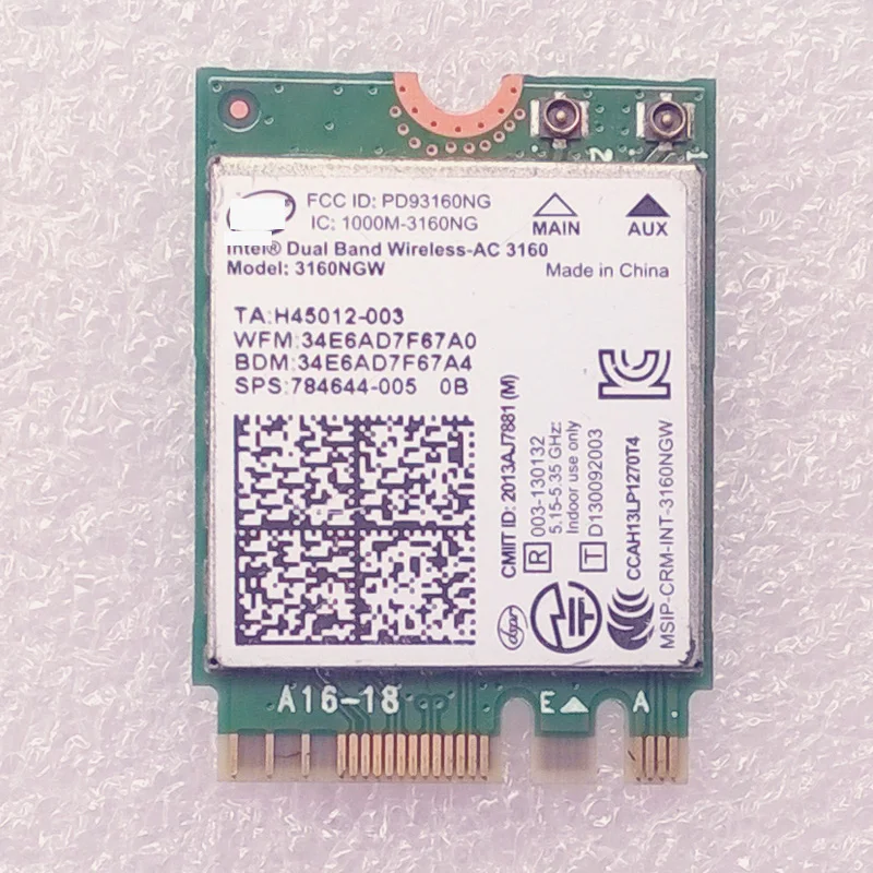 Оригинальный двухдиапазонный беспроводной AC 3160 + BT4.0 3160NGW для hp ENVY 14 15 PAVILION X360