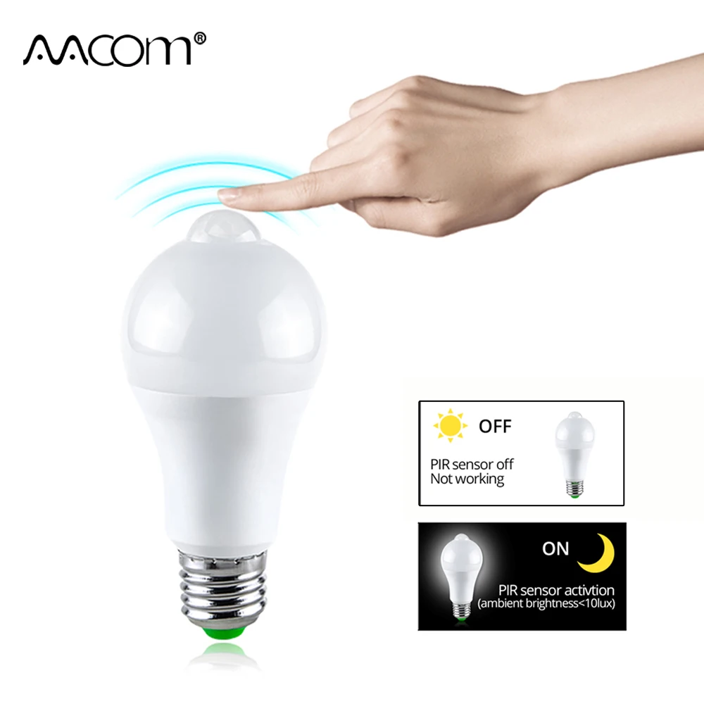 

B22 E27 pir Led Bulb with Motion Sensor 220V 110V Infrared Led Light Bulb Body Induction Auto on/off Sensor Detection Night Lamp