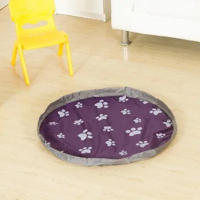 purple Коврик-головоломка, детский игровой коврик, сумка для хранения из ткани Оксфорд, детские игрушки, мешочек для мелочей, переносная складная сумка-Органайзер для игрушек, зеленый, розовый, голубой цвет - Цвет: purple