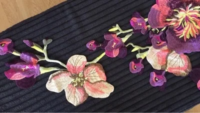 Большая аппликация, цветы, вышивка, патчи 60*25 см, вышивка, аппликации для платьев, parches para la ropa
