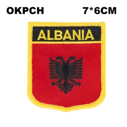 PT0001-S Albania Железный на флаге патчи пилы на значки, патчи для одежды Albania PT0001-3 - Окраска металла: PT0001-S