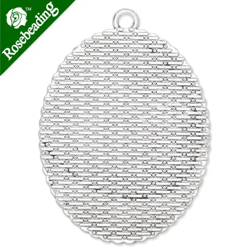 30x40mm oval antique silver plated pendant tray bezel blank settings lead and nickle free sold by 20pcs/lot-C3821 | Украшения и
