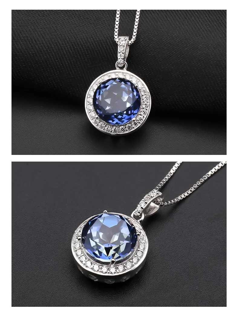 Gem's Ballet 4.79Ct натуральный иолит синий мистический кварцевый камень 925 пробы серебряный кулон ожерелье для женщин ювелирные украшения