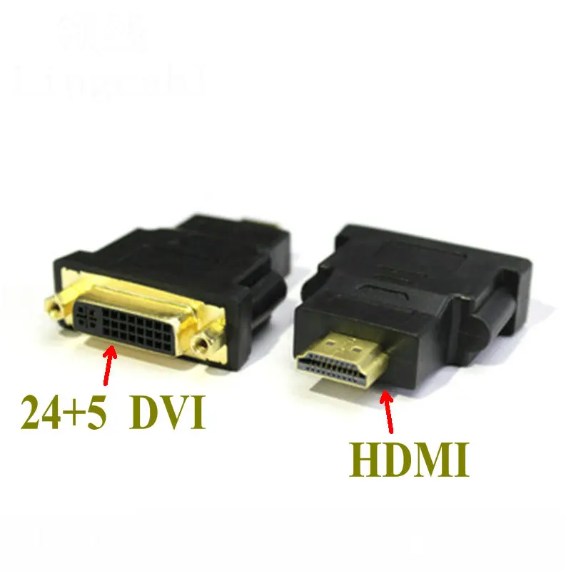 DVI24 + 5 HD 1080P Мужской HDMI к женскому DVI 24 адаптер позолоченный конвертер для TV LCD PC