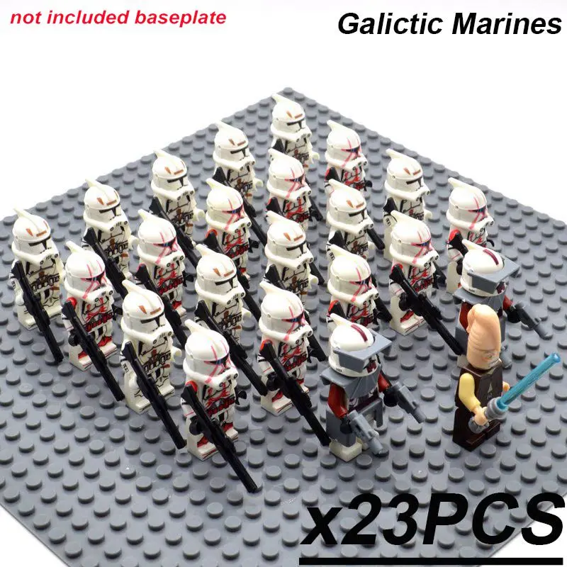 Galictic Marines 23 шт./компл. Звездные войны ЛЕГИОН 41st элитного корпуса штурмовиками из Snowtrooper Палпатин йода Анакина конструкторных блоков, Детские кубики, игрушки - Цвет: Galictic Marines