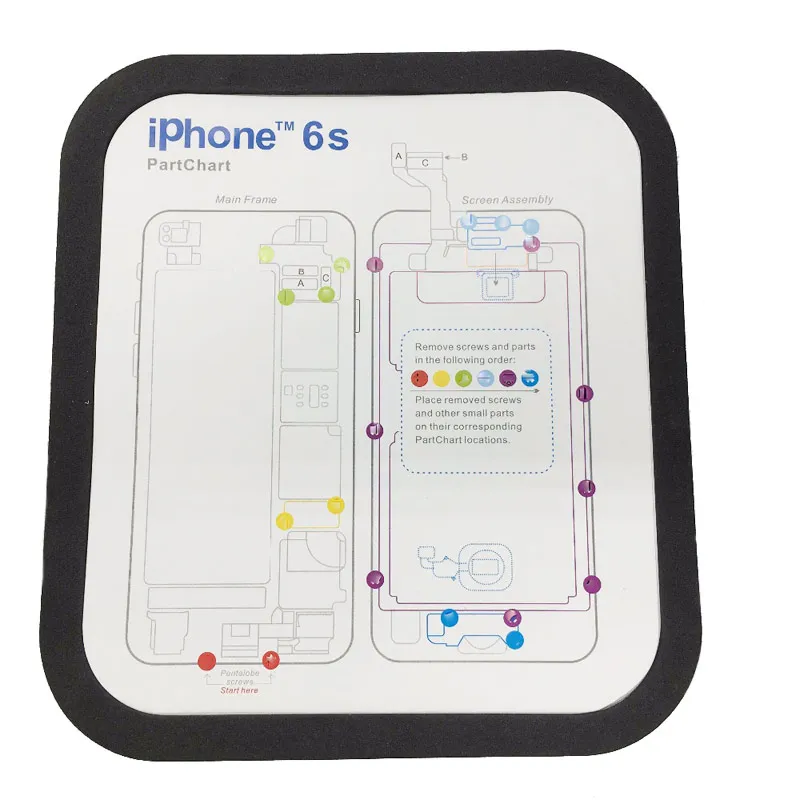 12 шт. профессиональные руководство Pad для iPhone xsmax XR XS X 8 P фотоаппаратов моментальной печати 8 7 7 P 6 6s 6 p 6s p с магнитным винтом Магнитный винтовой коврик для мобильного телефона инструменты для ремонта