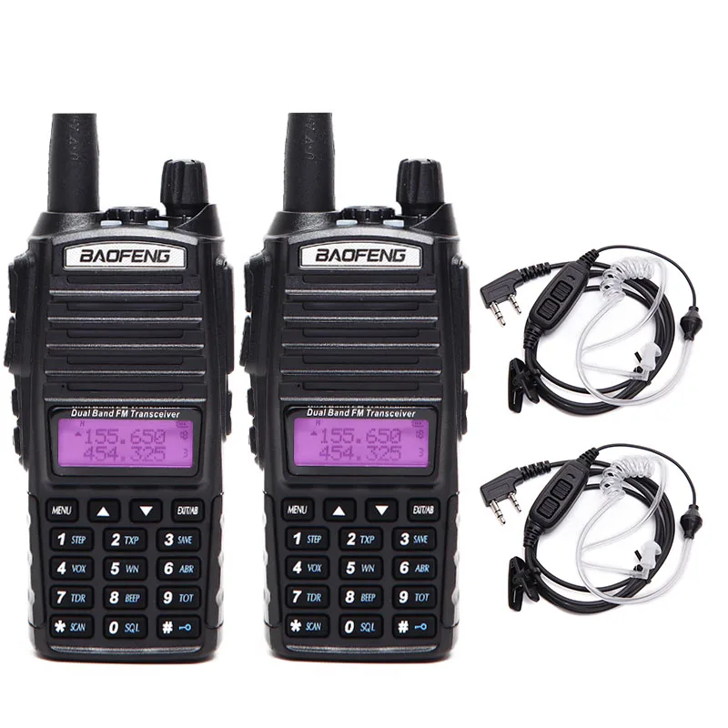 2 шт. Baofeng UV-82 плюс 8 Вт Высокая мощность Двухдиапазонная рация VHF/UHF 10 км дальность UV82 двухстороннее Любительское портативное радио - Цвет: Камуфляж