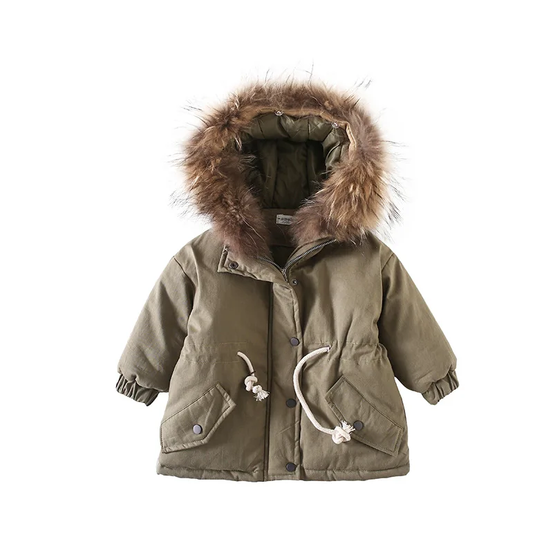 Новинка зимы 2018 хлопковое теплое пальто в Корейском стиле чистого цвета с