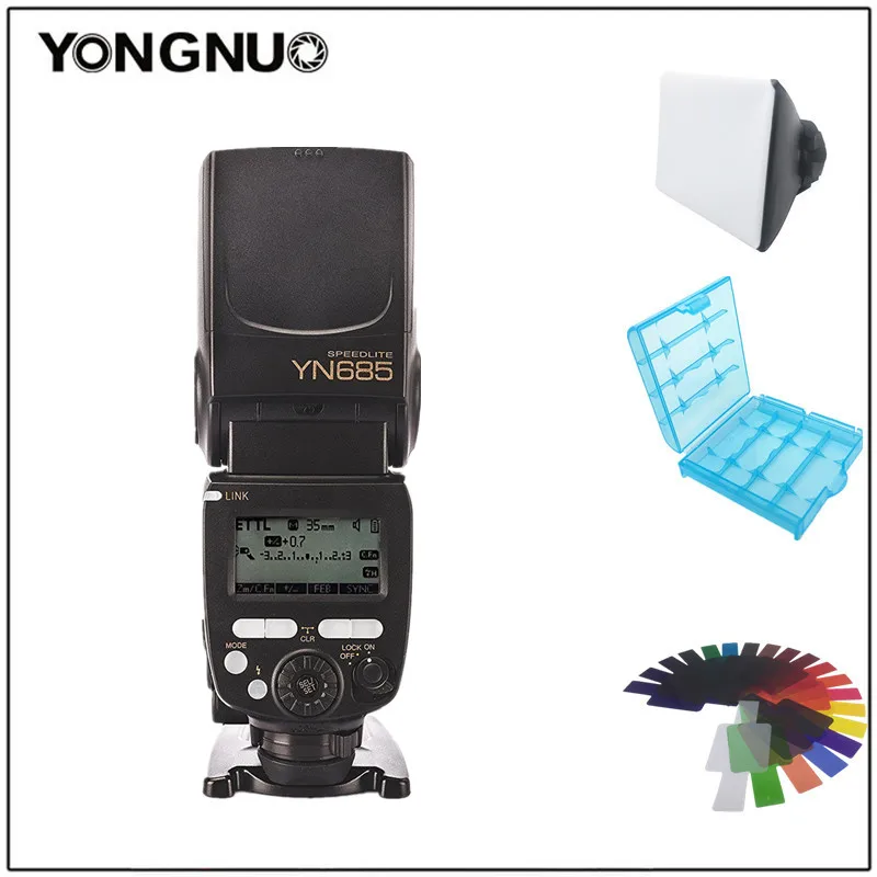 YONGNUO YN685 YN-685 Беспроводная HSS i-ttl вспышка Speedlite для Canon 1300d 1100d 6d 5d mark iii для Nikon d5300 d7200 d3400 d7000 - Цвет: YN685 with 3gift