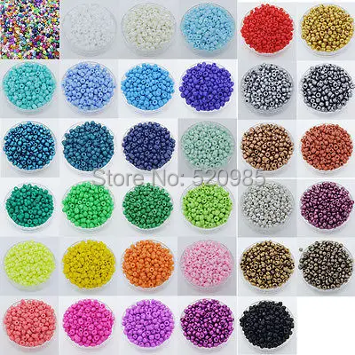 Бисер из чешского стекла для изготовления украшений «сделай сам», 2000 шт., 2 мм, 35 цветов