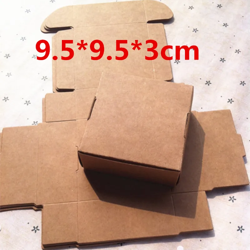 50 шт. 9 5*9 5*3 см чёрный коричневый картон крафт Бумага коробка белая Свадебная