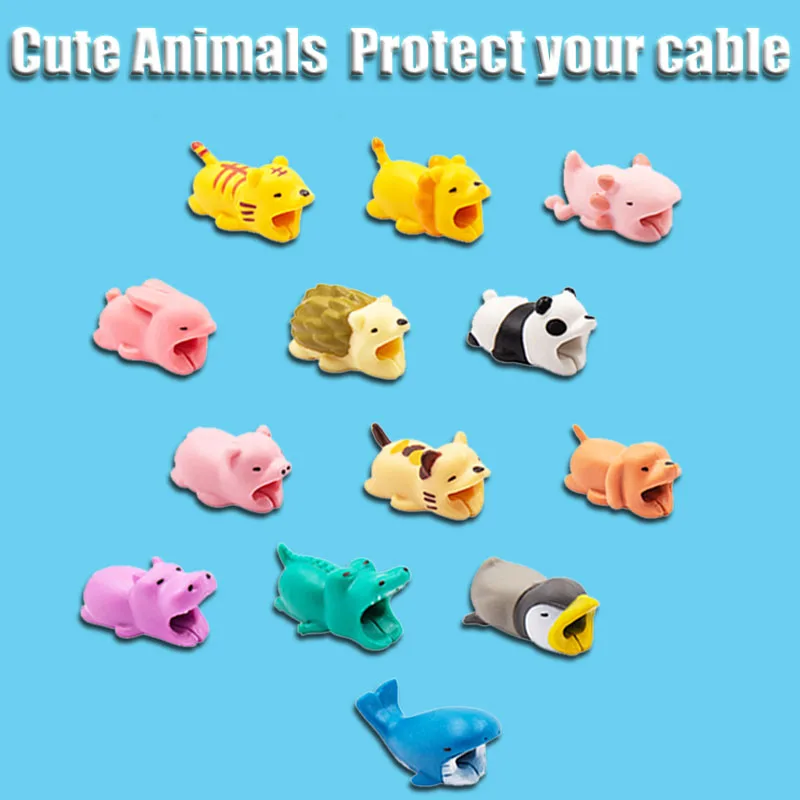 Милый мультяшный протектор для кабеля в виде животного iPhone6 6plus 6s 7 8 USB-кабель