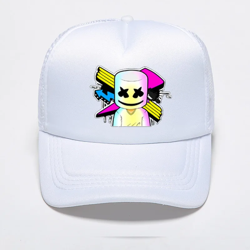 Color 1 Мода Красочные Marshmello бейсбольная кепка с принтом Для женщин Для мужчин панк Кепка в стиле хип-хоп летние дышащие Регулируемый ошейник для собак Кепки дропшиппинг - Цвет: Color 1