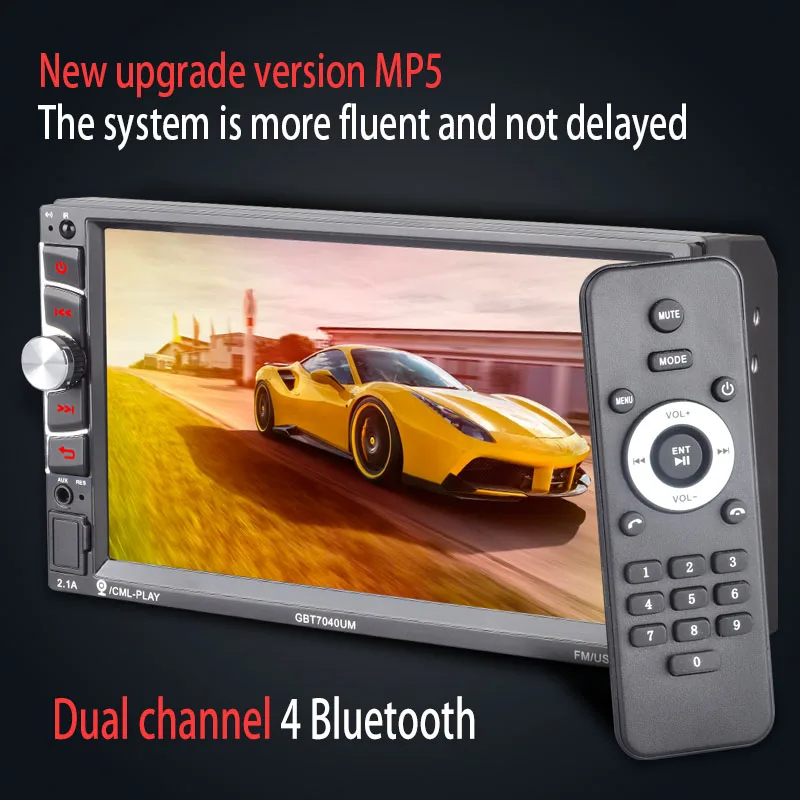 Whexune 2018 Новый 2Din Multimidia HD видео 7 дюймов Сенсорный экран автомобиля Mp5 плеер Bluetooth 4.0