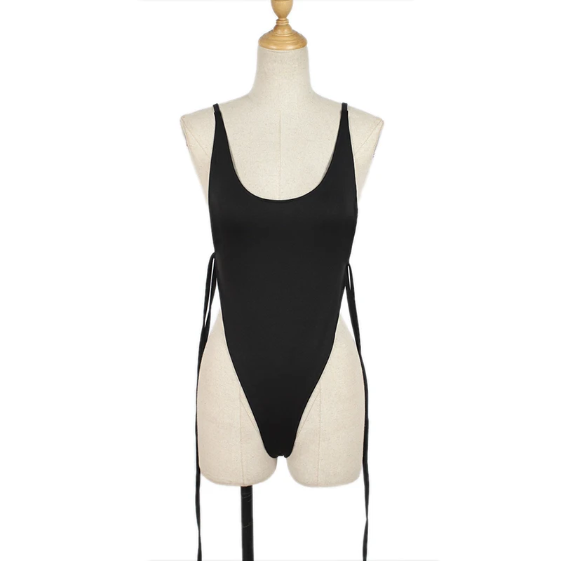 Летний купальник для женщин на бретельках с открытой спиной цельный тонкий 2