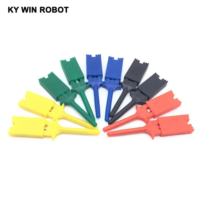 10pcs Test Hooks Clips for Logic Analyzers Logic Test Clip 5 Colors: Red Black Yellow Green Blue