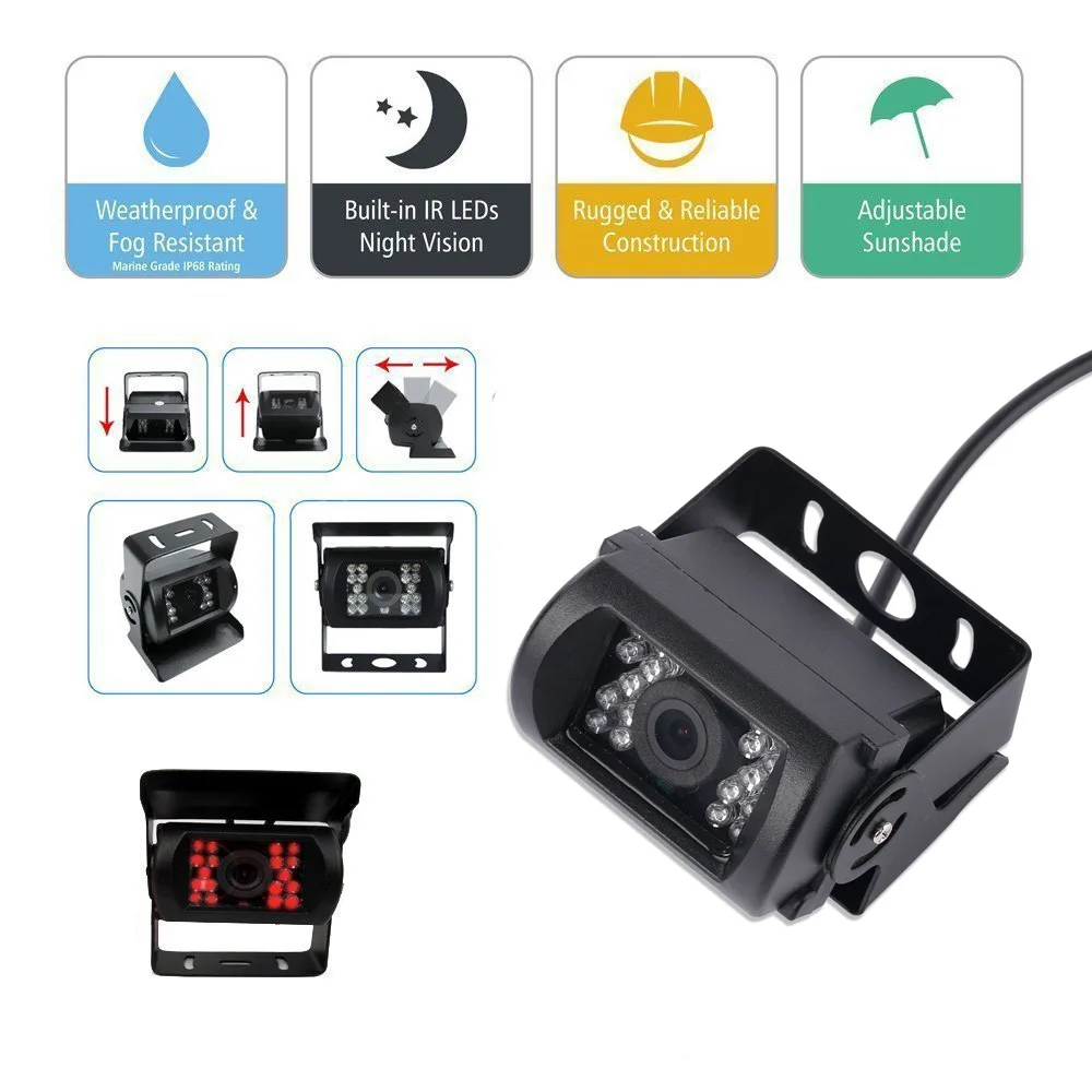 AMPrime DC 12 в 24 7 дюймовый TFT ЖК монитор автомобиля дисплей + 4 контактный ИК Ночное