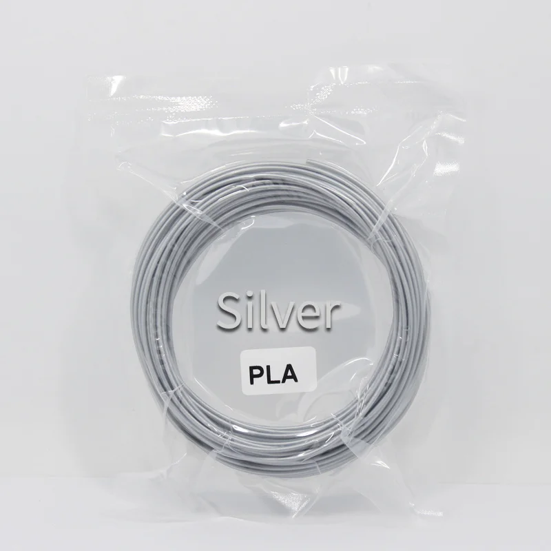 Silver 10 метров Pla 1,75 мм нити печатные материалы пластик для 3d принтера Ручка нити заправки 3d печать волочение нити - Цвет: Silver
