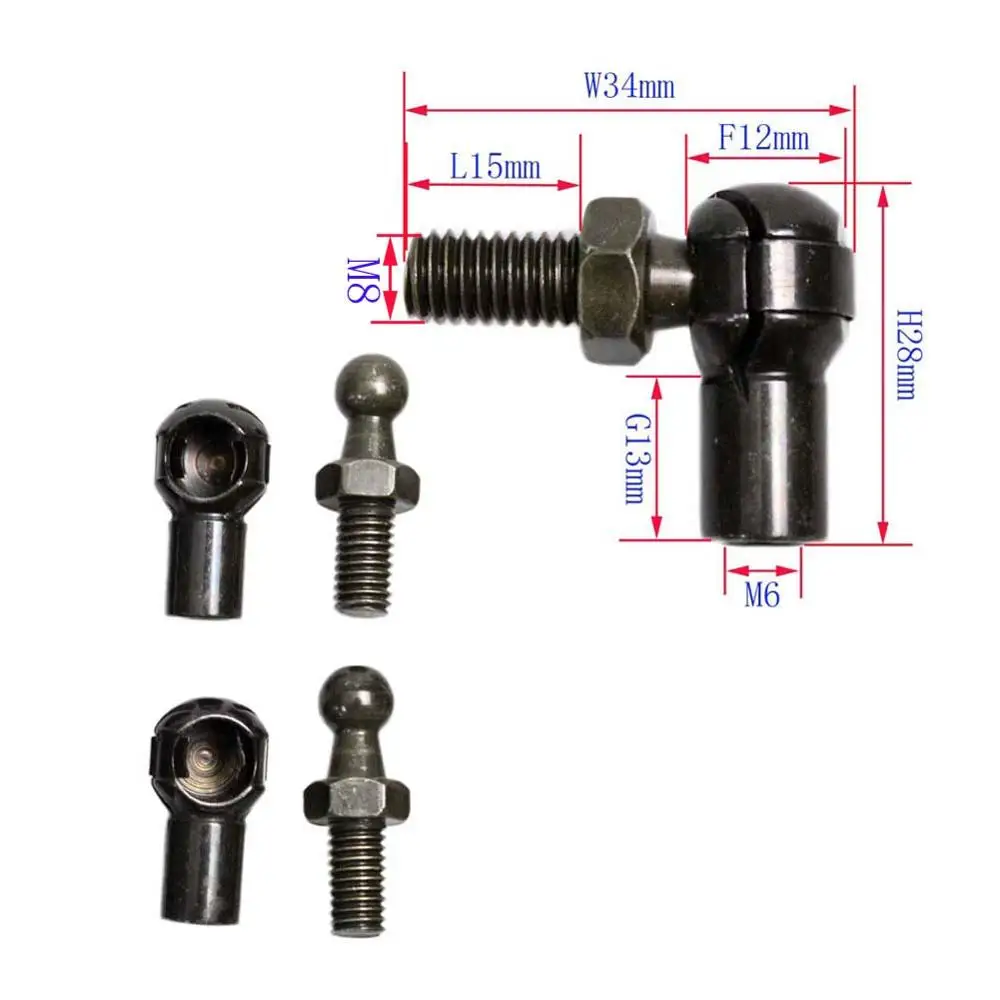 2Metal nut and screw Для Porsche Для Toyota для Nissan для M6 4 шт. Металлические газовые стойки пружинный подъем поддерживает винт Замена ударов Разъем Кронштейн - Цвет: 2Metal nut and screw