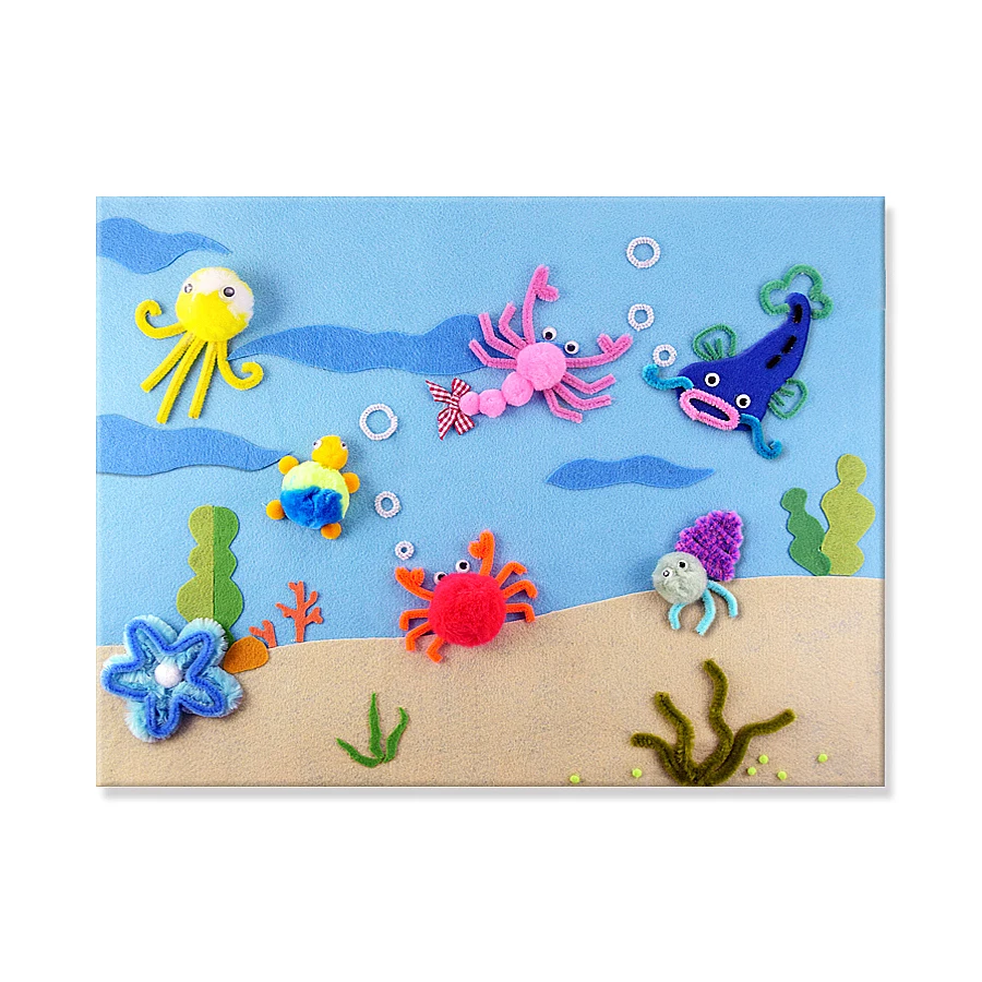 Cute Felt Non-woven Fabric Handmade Creative 3D Sticker Puzzle Art Crafts Kit Kindergarten Home Decoration Educational Toys | Игрушки и