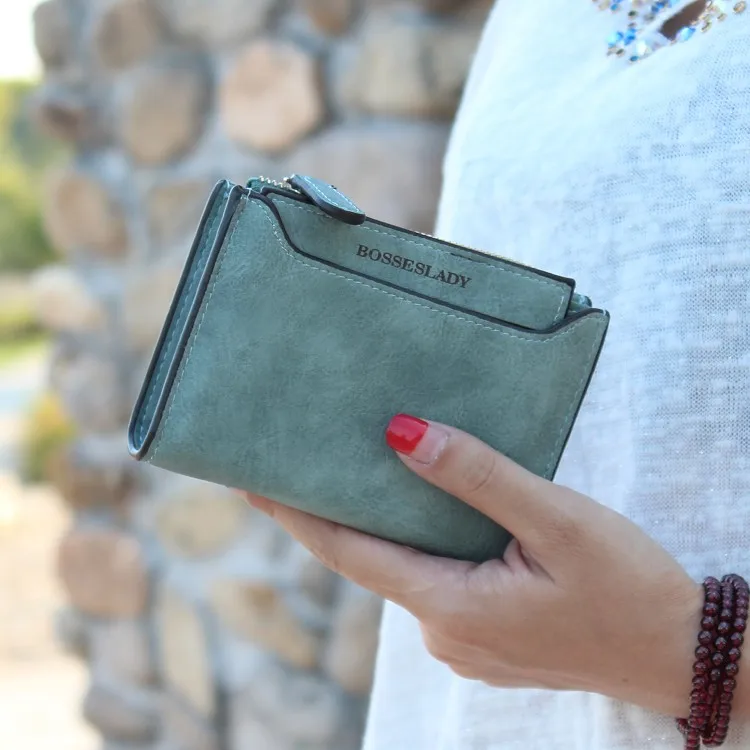 Маленький женский кошелек 2020 тонкий с коротким узором Дамский сверхтонкий