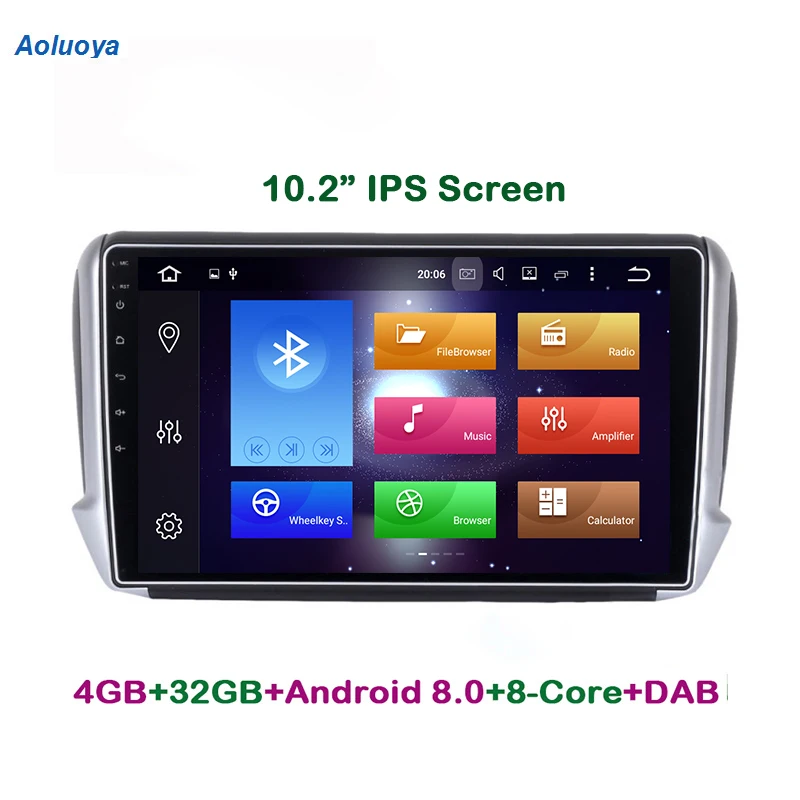 Aoluoya IPS 4 Гб RAM 32 ROM Octa Core 2 Din Android 8 0 автомобильный dvd плеер для Peugeot 208 2008 2014 2015 2016 радио