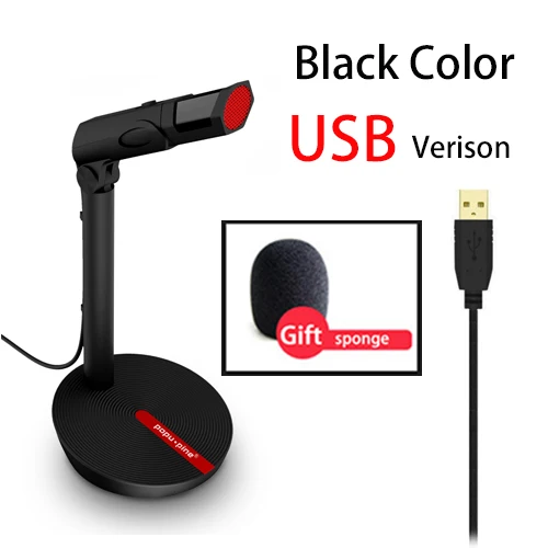 HD Портативный Студийный ПК USB 3,5 мм проводной аудио Микрофон для компьютера с кнопкой регулировки громкости вкл/выкл проводной профессиональный микрофон - Цвет: Синий