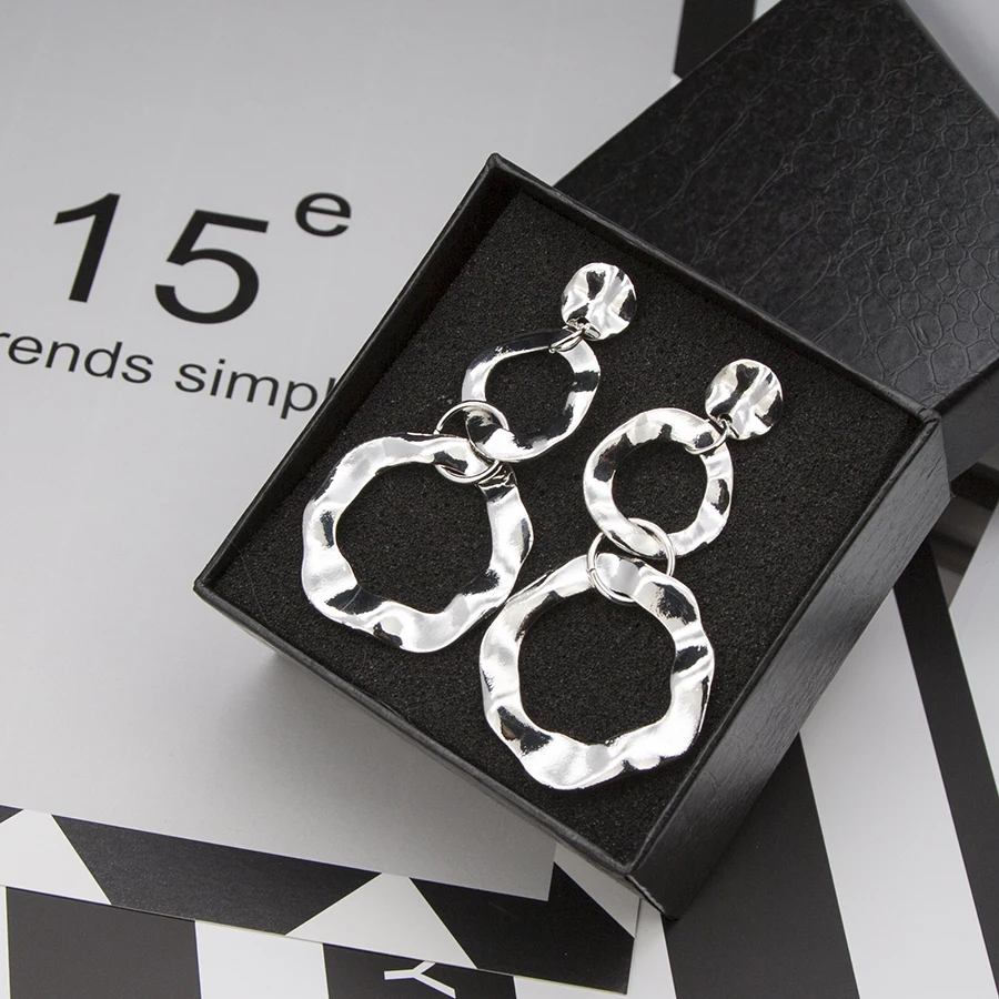 GEREIT преувеличенные Панк золотые серебряные геометрические круглые Висячие