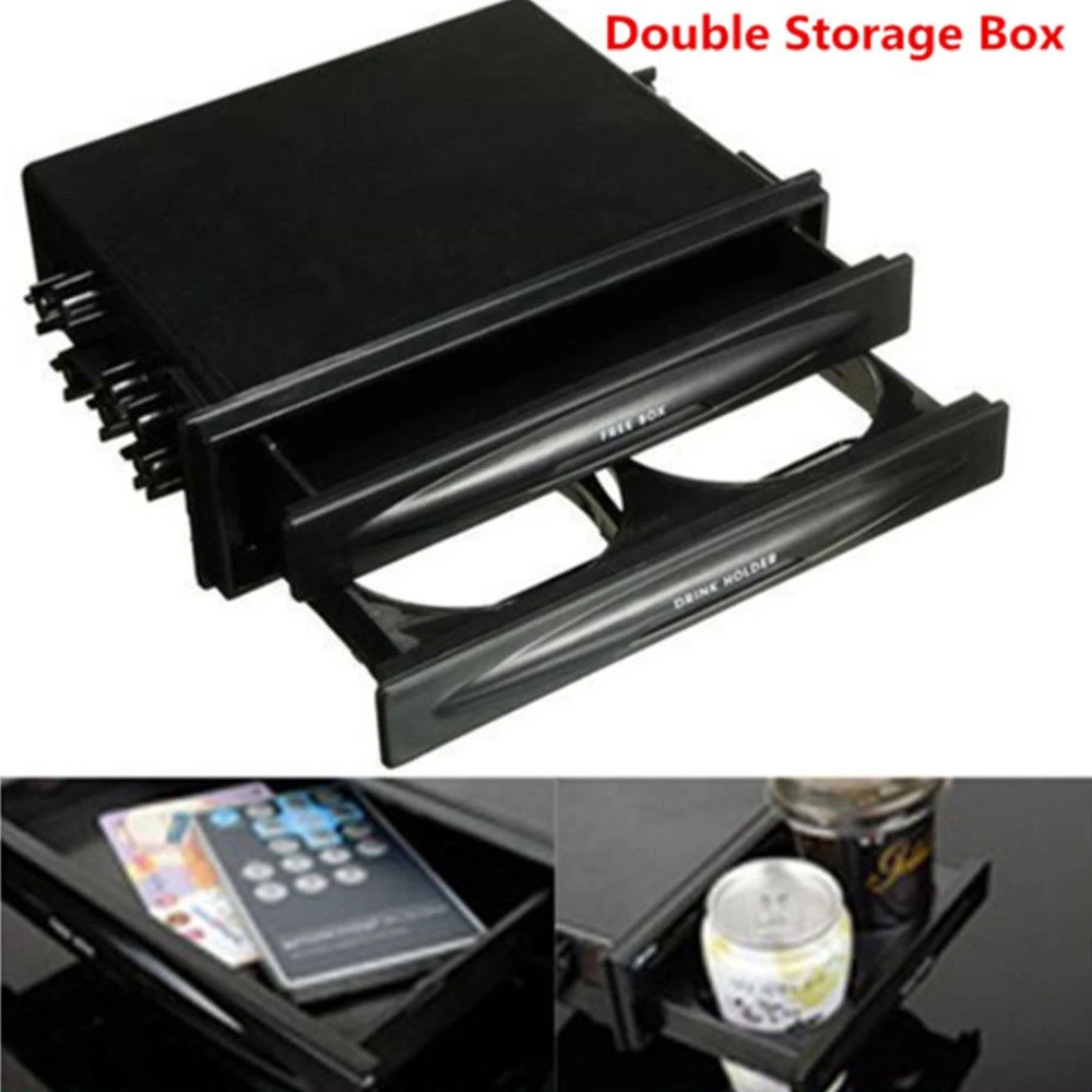 Multi-function Car Single Double Din Radio Pocket Drink-Cup Holder + Storage Box Tool Universal Parts Accessories | Автомобили и