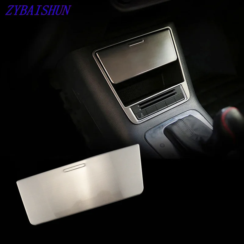 Центральная Автомобильная консоль коробка для хранения наклейка из нержавеющей