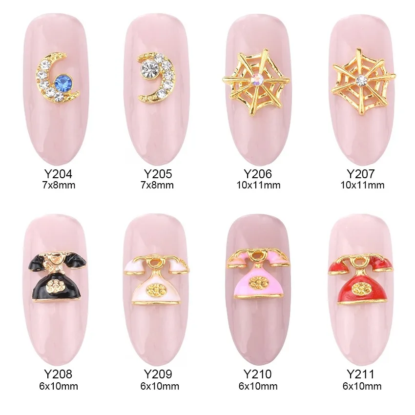 10 шт Золото Луна Стразы nailart Мобильный телефон DIY Скрапбукинг 3d дизайн ногтей бижутерия для декорирования Y204~ 211