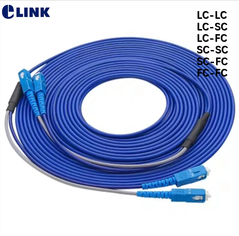 50mtr бронированный волоконный патч корд 2 SC LC FC SM ftth jumper жильный одномодовый кабель