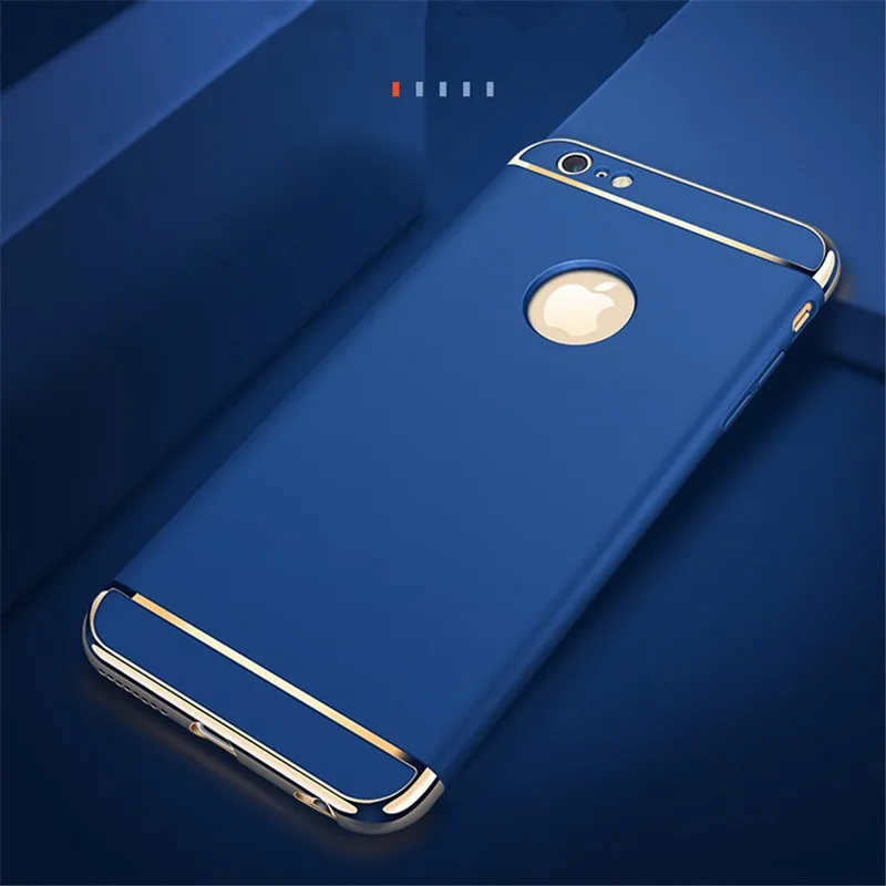 Чехол для iPhone 6 6s 7 8 Plus X Xs Max XR роскошный 3 в 1 ультра тонкий жесткий с чехол для iPhone 5 5S SE покрытием нескользящий матовый