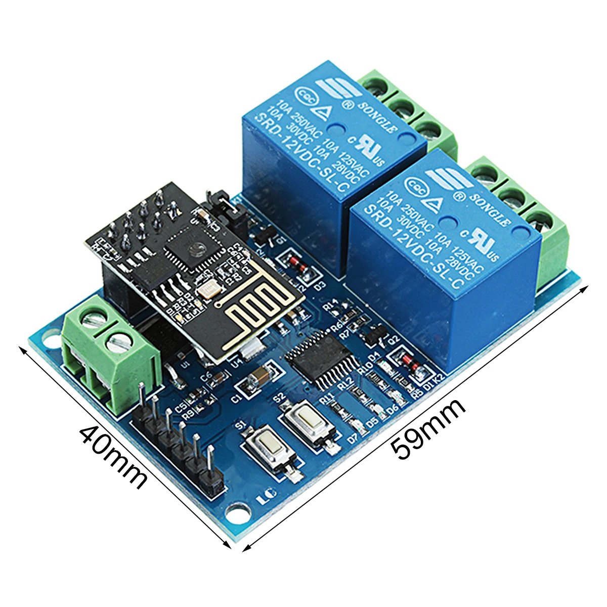 12 В ESP8266 двойной WiFi релейный модуль Интернет вещей умный дом мобильное приложение