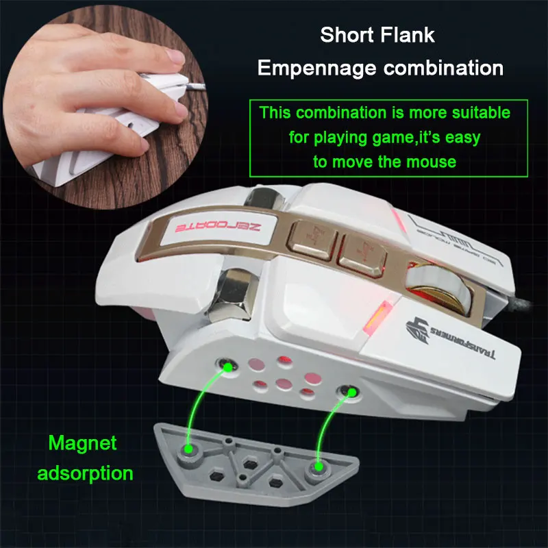 DIY Detachable RGB 3200 DPI Professional Macro Programming Mouse Backlight LED Wired Computer PC Gaming Heavy Mice for Gamer | Компьютеры