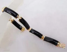 Черный драгоценный камень Carnelian KGP Fortune застежка Браслет Armschmuck девушка женщина