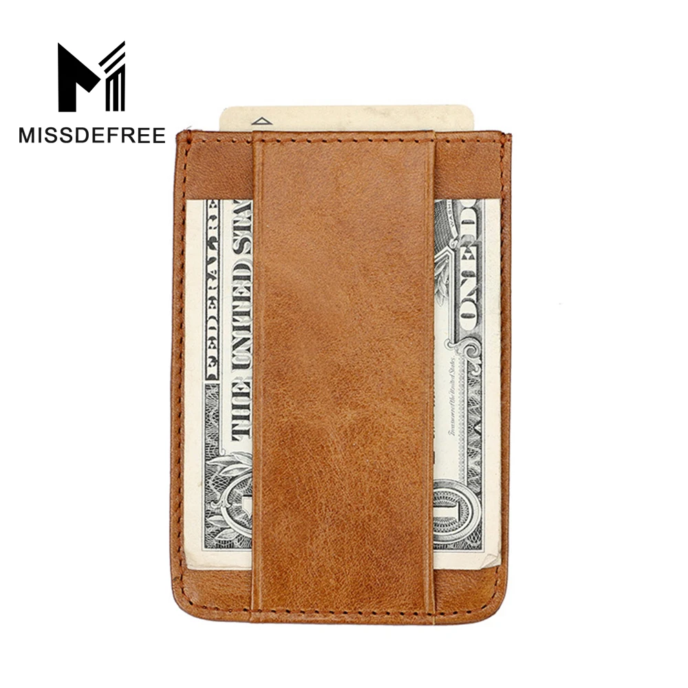 Нефть Воск Кожаный Бумажник Карты Для Мужчин Женщины Кредитных Карт держатель