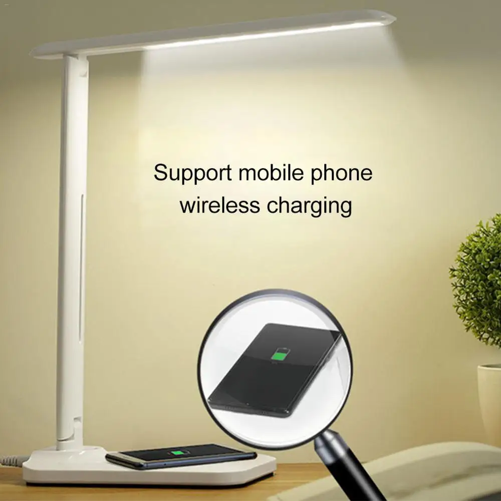 USB зарядка Настольная лампа QI Беспроводное зарядное устройство для iphone 8 x xs max plus