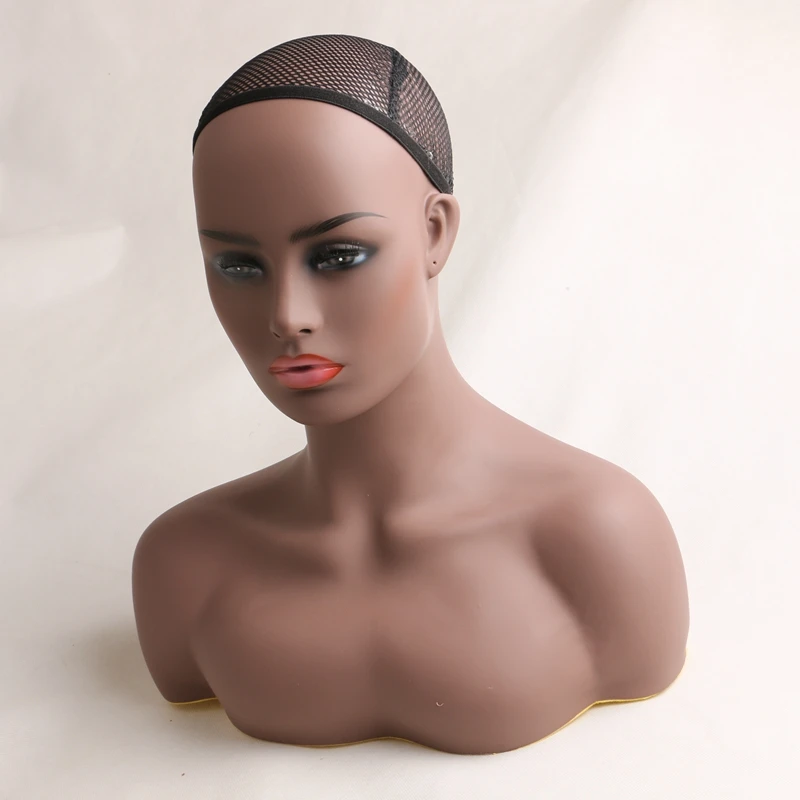 2PCS Female Realistic Mannequin Head PVC Jewelry And Hat Display Mold Stand Torson Wig | Шиньоны и парики