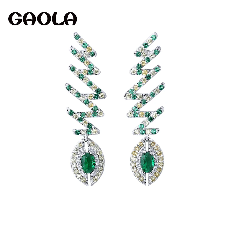 Женские свадебные серьги-подвески GAOLA с изображением животных рыбы зеленого
