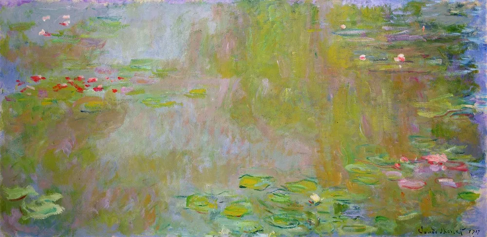 

100% handmade landscape oil painting reproduction on linen canvas,water-lily-pond by claude monet,Free DHL Shipping