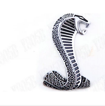 Автомобиля Хром Металл Герба Знак Супер Змея Кобра 3D Логотип Левый + Правый