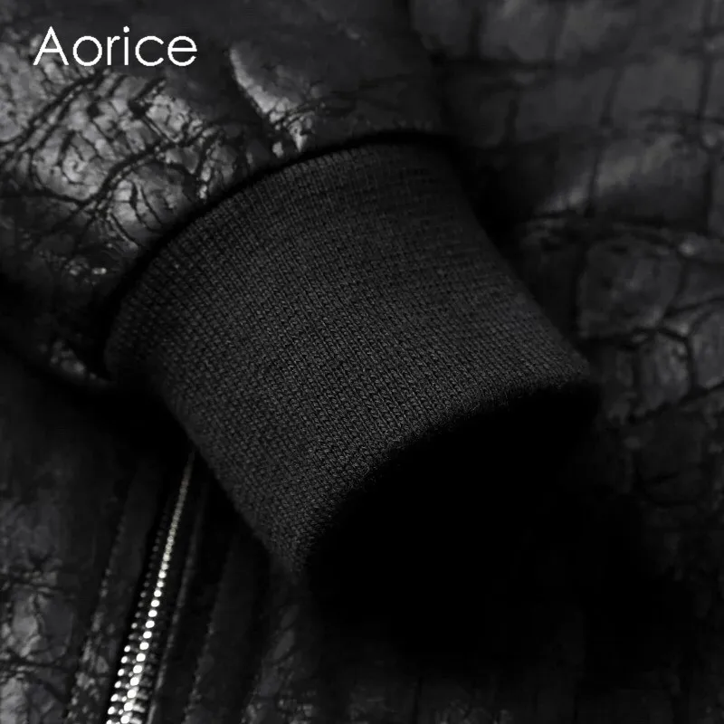 Aorice MT833 Новое поступление весна Высокое качество Овчина натуральная кожа куртки для мужчин, тонкий кожаный мужской блейзер