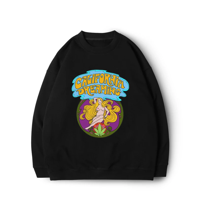 Black CAGIFORHIA принт женский модный винтажный длинный рукав Let's Winter Devil узор Топ Harajuku Tumblr Женский свитшот S-XL - Цвет: Black