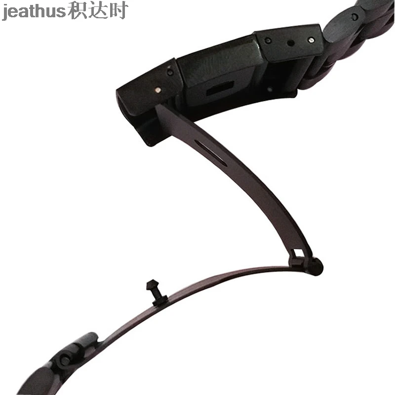 Ремешок Jeathus из нержавеющей стали для наручных часов черный браслет fossil diesel band14 16