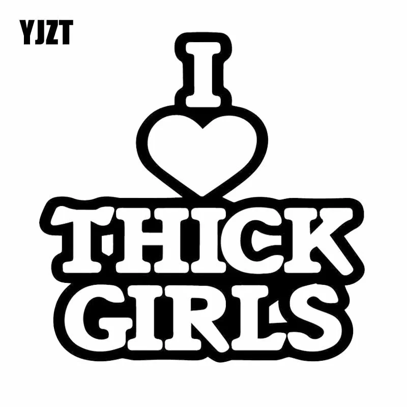 

YJZT 15,1x15,2 см «Я люблю толстых девушек», забавная виниловая наклейка на автомобиль Jdm, гоночная Наклейка на окно, черная/серебряная наклейка